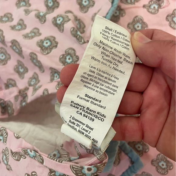 2 Pottery Barn Kids Brooklyn Standard Quilted Pillow Shams Blue Floral Print - Picture 4 of 4